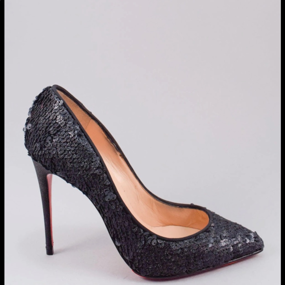 CHRISTIAN LOUBOUTIN PIGALLE FOLLIES 100 blk sequin